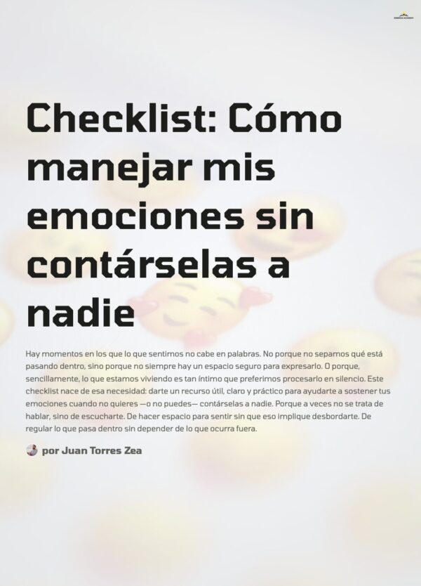 Checklist: Cómo manejar mis emociones sin contárselas a nadie